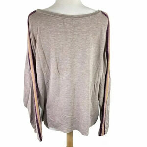 Threads4thought S Tan‎ sweatshirt w/racer stripes